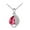 Red, variant on Leaf Shaped Diamond Necklace for Women - Cubic Zirconia Crystal Pendant Jewelry Gift for Wife/Girlfriend (Gold/Silver, 18"+2" Extender)