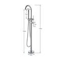 thumbnail image 6 of Matte Black Brass Bathroom Tub Faucet, Floor Mounted Free Standing Bathtub Shower Mixer Taps, Hot Cold Water Crane Swivel Spout ,Easy to Install, 6 of 7