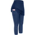 thumbnail image 2 of Jxximdong Skorts for Women Women Tennis Skirted Leggings Pockets Elastic Sports Yoga Capris Skirts Legging Blue L Culottes, 2 of 5