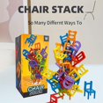 thumbnail image 2 of UOYOTT Mini Colourful Chair Stacking Tower Balancing Game Toys Pile-Up Training New C1, 2 of 5