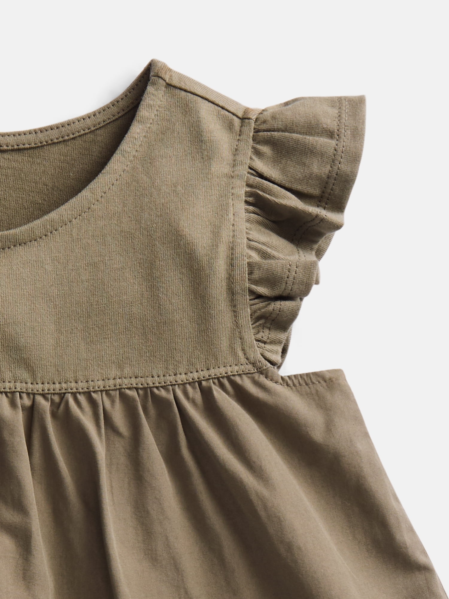 Wonder Nation Girls Peplum Hem Cotton Top with Flutter Sleeves, Sizes 4-18