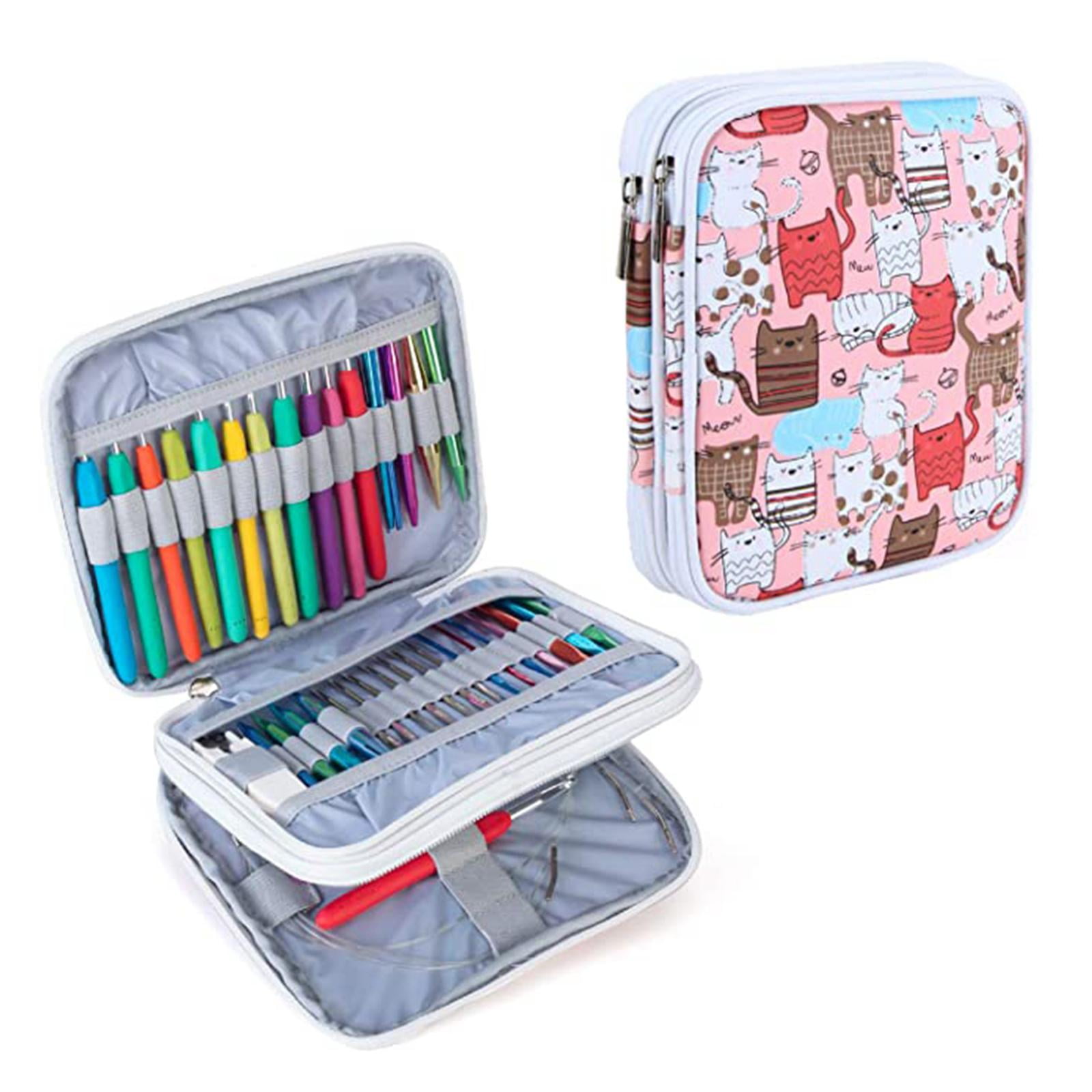 GUOOL 2 Pieces Crochet Hook Cases Storage fastener bags for Various Crochet Hooks