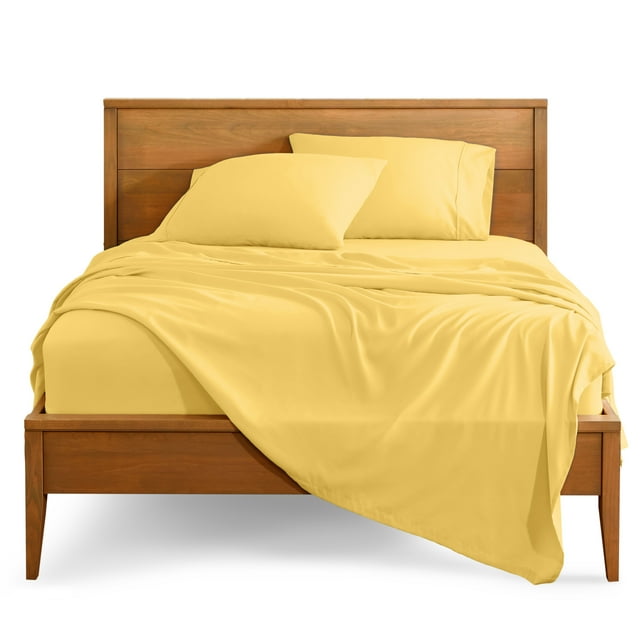 Bare Home Premium 1800 Collection 3-Piece Bed Sheet Set, Twin-XL, Lemon Drop