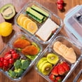 thumbnail image 2 of Brandtrendy - Juego de 3 Contenedores de Vidrio para Preparaci&oacute;n de Comidas con divisiones, organizaci&oacute;n y almacenamiento de cocina, contenedor transparente con tapas, resistente, 2 of 9