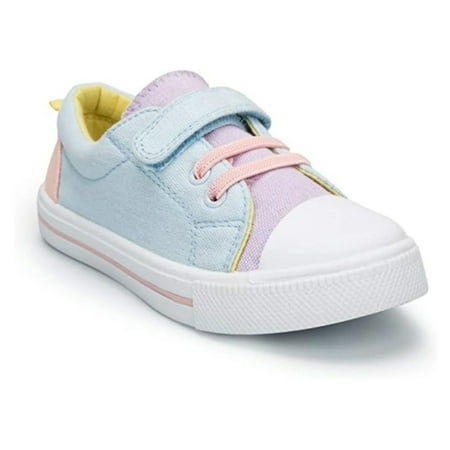 Kushyshoo Toddler Canvas Shoes Blue Hook and Loop Children Sneakers Size 11