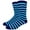 Navy / Teal, variant on Men's Cotton Luxury Colorful Striped Casual Crew Dress Socks, Black / Rainbow, Size 8 to 13