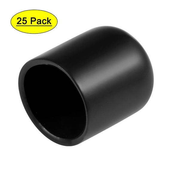 Uxcell 3/4-inch ID Black Screw Thread Protectors Vinyl End Caps 5 Pack