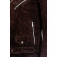 thumbnail image 3 of QAWACH Seude Brown Color Pure Lambskin Leather Winter Vintage Motorcycle Biker Moto Riding & Racing Jacket For Men M Size NBMJ-02, 3 of 4