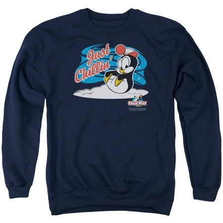 Chilly Willy Penguin Funny Cartoon Character Just Chillin Adult Crew Sweatshirt