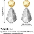 thumbnail image 7 of Faty-T Gold Earrings for Women Geometric Chunky Dangle Earring 18k Gold Plated Trendy Silvery Two-Tone Statement Jewelry, 7 of 7
