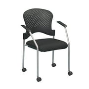 Eurotech Seating Breeze Side Chair with Casters Grey Frame Black Seat