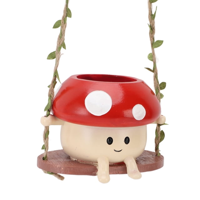 Swing Face Planter, Maceta de Champiñones Encantador y Divertido Con Gancho para la Decoración de la Pared O Elcritorio