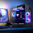 thumbnail image 5 of Hoengager RTX 5070 12GB Gaming PC Desktop - AMD Ryzen 5 9600X 6-Core 3.9 GHz, 32GB DDR5 RAM, 1TB PCIe SSD, Windows 11 -RGB Prebuilt Computer, 5 of 17