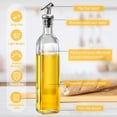 thumbnail image 3 of Dompilc 17 oz Glass Olive Oil Bottle and Vinegar Dispenser Set 2PC with 4 Labels and 1 Funnel, 3 of 7