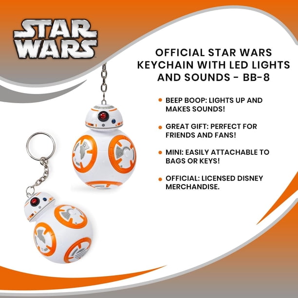 レア！カリフォルニア　Disney Star Wars BB-8 キーホルダー Official Star Wars BB-8 LED Light & Sound Keychain - Perfect