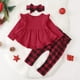thumbnail image 3 of Conjunto de ropa navideña de Kucnuzki para niñas pequeñas con volantes en la parte superior, de 2 a 3 años, 3 of 6