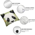 thumbnail image 6 of Chinese Panda Eating Bamboo Square Throw Pillow Covers Soft Coral Fleece Decorative Throw Pillow Covers Pillow Covera for Decor Sofa Living Room Bedroom, 6 of 7