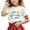 White, variant on Hienoo Toddler Girls Summer T Shirt Letter Print Short Sleeve Soft T-Shirt, Sizes 4-11