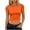 Orange, variant on SuTry Womens Crew Neck Short Sleeve Crop Top Fitted Stretch Solid Color Basic Cropped Baby Tee Casual Form-Fitting T-Shirt