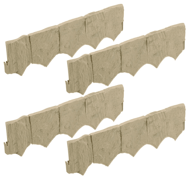 Suncast Landscape Design Border Decorative Natural Rock Plastic Edging