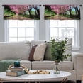 thumbnail image 4 of LALILO Kitchen Curtain Valance Cherry Blossom Thailand Rod Pocket Window Curtain 52"x 18" Set of 2, 4 of 5