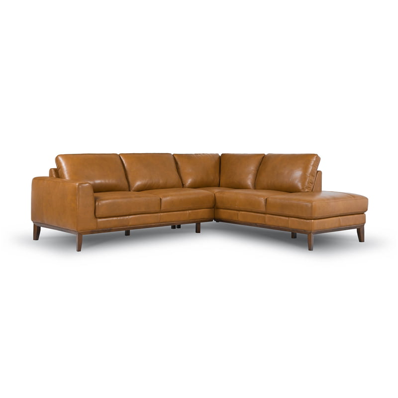 Milton Mid Century L Shaped Tight Back, Mid Century Modern Milton Leather Sectional Sofa