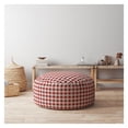 thumbnail image 2 of HomeRoots 518504 20 x 24 x 1 in. Red & White Cotton Round Gingham Pouf Cover, 2 of 5