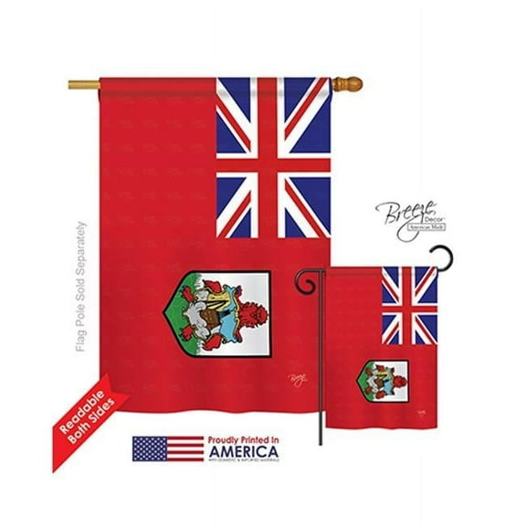 Breeze Decor 08265 Bermuda 2-Sided Vertical Impression House Flag - 28 x 40 in.