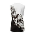 thumbnail image 4 of JINMGG Women Fashion Summer Sexy Fold Printed Regular Lace Sleeveless V Neck Button Top Black XXXXXL, 4 of 5
