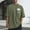 Army Green#14, variant on Men Printed Casual Sports Washed Distressed T-shirt Short Sleeve Round-neck Top Blouse