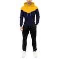 thumbnail image 2 of Wutalume Men's Fall and Winter Hooded Sports Set, Fleece-Lined Warm and Cozy Athletic Outfit with Pullover Hoodie and Jogger Pants,for Outdoor Activities and Gym Training,Yellow L, 2 of 5
