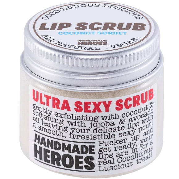 Exfoliante labial Handmade Heroes 100% natural, coco vegano, 30 ml