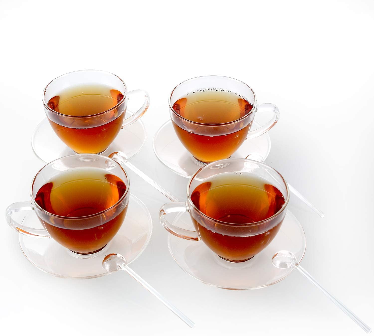 Dishwasher Safe – Glass Espresso or Tea Stirrers Heat-Resistant and Toxin-Free Borosilicate Glass Teabloom Small Glass Teaspoons Set of Two Crystal Clear Petite Teaspoons 5.3 inches