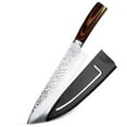 thumbnail image 1 of Kitchen Knife 8-inch High Carbon Steel Japanese Chef Knife Hand-Hammered Non Stick Blade Sharp Butcher Knife Cooking Tool, 1 of 5