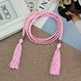 thumbnail image 6 of SPRING PARK 1PC Women Braided Tassel Belt Woven Knot Decor Waist Rope Self Tie Waistband, 6 of 8