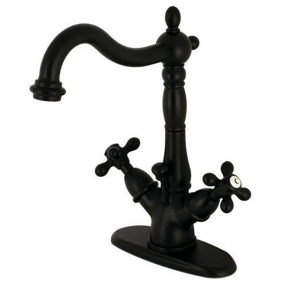 Kingston KS1430AX 4 in. Centerset Lavatory Faucet, Matte Black - 10.75 x 2.25 x 6.5 in.