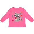 thumbnail image 3 of Inktastic Woodland Raccoon Spring Flowers Girls Long Sleeve Toddler T-Shirt, 3 of 5