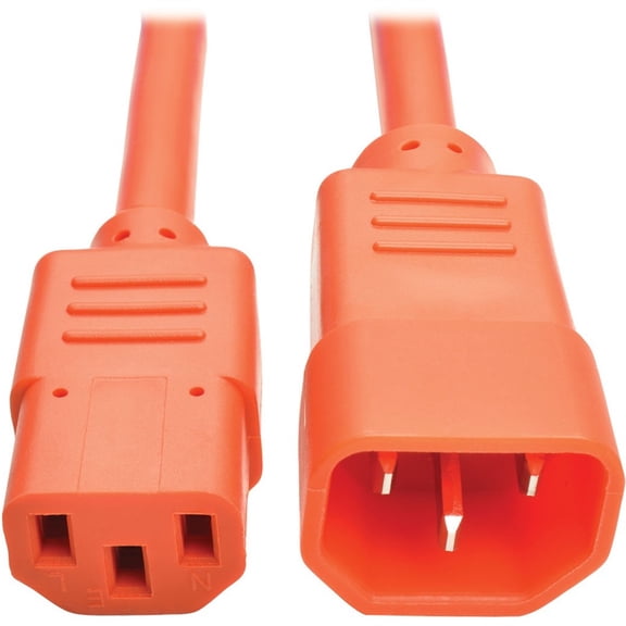 Tripp Lite 3ft Computer Power Extension Cord (IEC-320-C14 to 320-C13), Orange