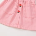 thumbnail image 4 of Wuxain Girls Skirts High Waist Denim Skirt With Floral Print Casual Mini Stretch Waist Pleated Short Jean Tutu Skirts For Kids Summer Dress, Pink, 12-18 Months, 4 of 8
