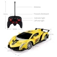 thumbnail image 7 of Growsly Lamborghini 1/18 RC Racing Cars Remote Control Sport Racing Hobby Toy Car Gift for Kids 3-12 Years Old, Yellow, 7 of 7