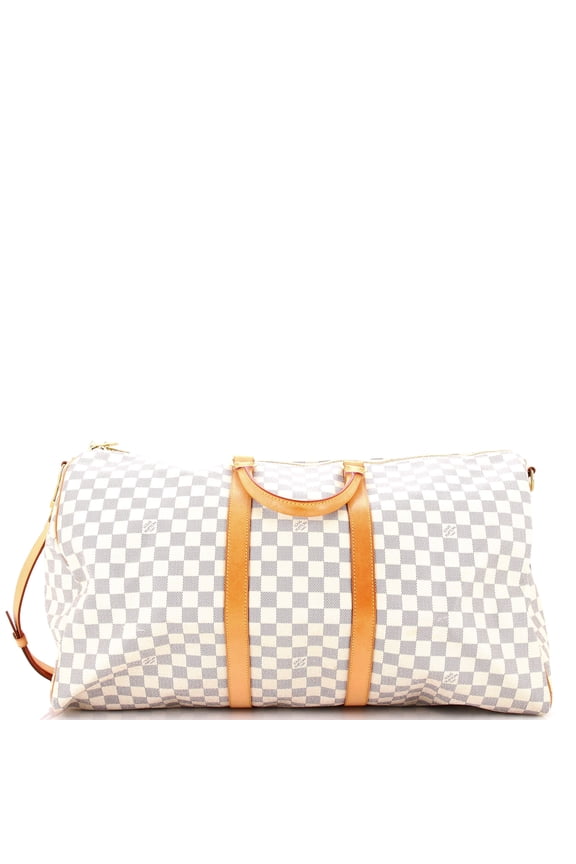 Pre-Owned Keepall Bandouliere Bag Damier 55 By Rebag