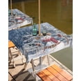 thumbnail image 2 of Fsddascl Christmas Snowman Outdoor Tablecloth - 60x60 Inch Square Dining Table Cover, Western Snowflake Xmas Tree Waterproof Outdoor Table Cloth with Umbrella Hole & Zipper for Picnic/Patio/Party, 2 of 7