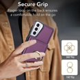 thumbnail image 2 of ELEHOLD Case for Samsung Galaxy S21,Business PU Leather Stand Case with Card Holder & Ring Holder,Deeppurple, 2 of 7