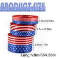 thumbnail image 3 of 4th of July Ribbon Patriotic Wired Ribbons for Crafts Wrapping Wreath Bows Red White and Blue Ribbon American Flag Ribbons for 250th Anniversary Party Home Decoration,1"x 10 Yards, 3 of 8