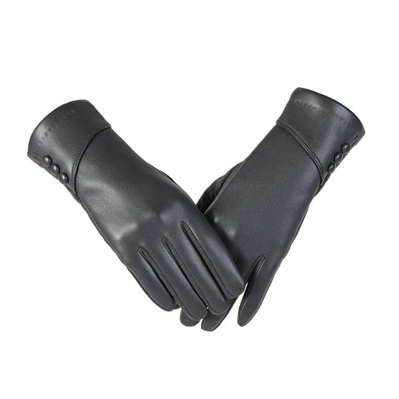 AWZXDE Women Touchscreen Leather- Gloves Windproof Cold Proof Winter Gloves For Women For Outdoor Cycling Driving Grey