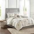 thumbnail image 2 of Gracie Mills Reversible Cotton Duvet Cover Set Ivory Grey Embroidered 4-Piece GRACE-12207, 2 of 5