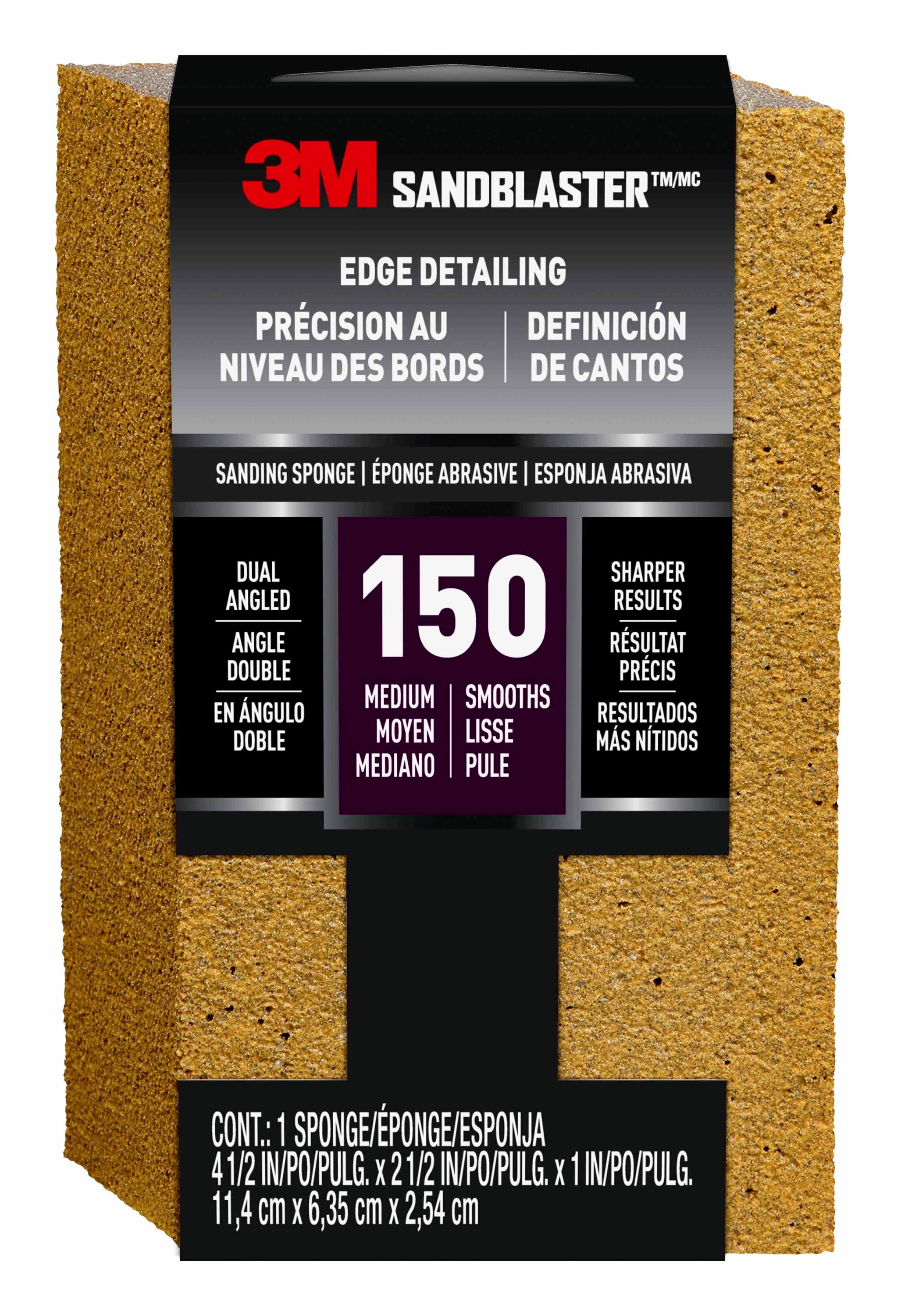 3M™ SandBlaster™ Bare Surfaces Dual Angle Sanding Sponge, 4.5 in. x 2.5