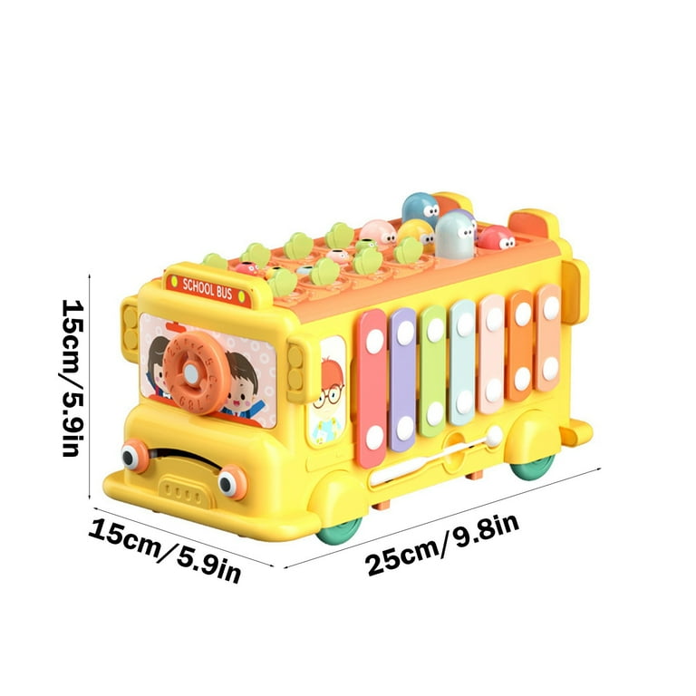 Gpaecead Baby School Bus Toy for Toddlers 1-3,Baby Xylophone Music