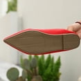 thumbnail image 5 of Red Womens Flat Sandals With Pointed Toe Low Heel and Soft Sole PlSize Design for Spring Summer Leisure Outdoor Activities Foot Length 9.84 Inches, 5 of 7