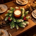 thumbnail image 3 of 1pcs Christmas Candle Rings Wreath Simulated Flower Candle Rings Centerpiece For Home Dining Tables Wedding Decorations Party Decorations, 3 of 6